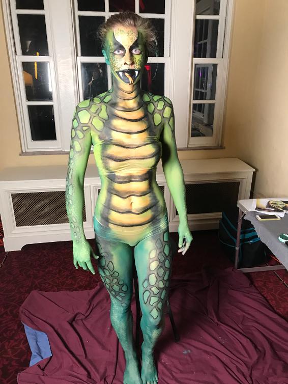 Snake Body Painting in St. Louis